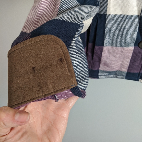 (Cabela's) Purple Cotton Plaid Button Jacket 2XL - Picture 6 of 10